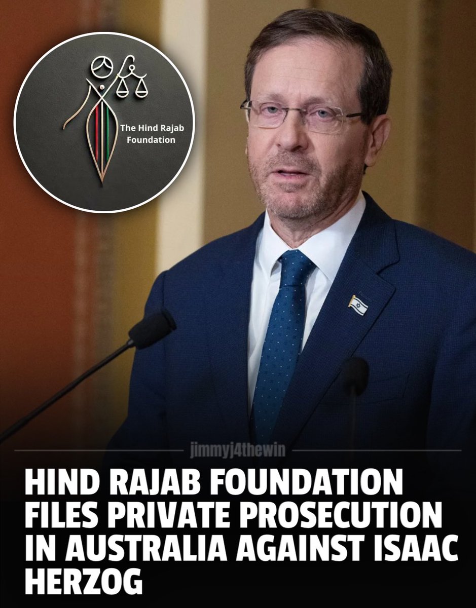 The Hind Rajab Foundation has filed a private prosecution in Australia against lsraeIi President Isaac Herzog.