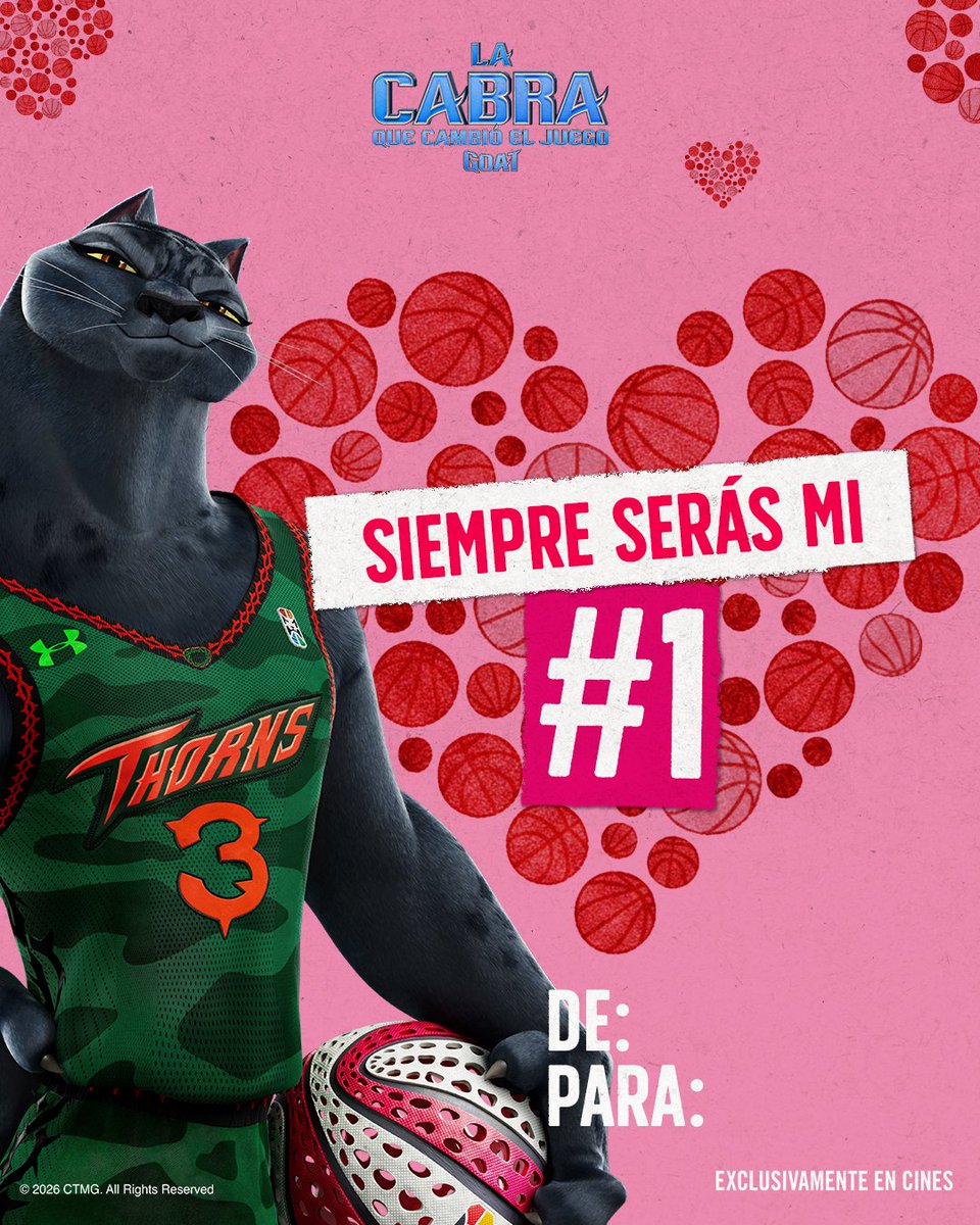 SonyPicturesMX's tweet image. ¿Necesitas una tarjeta de San Valentín para tu amorcito? No te preocupes, aquí te ayudamos. 💌✨
No te pierdas este San Valentín #LaCabraQueCambióElJuego – GOAT. 🐐 AHORA, exclusi-baaaaah-mente en cines.