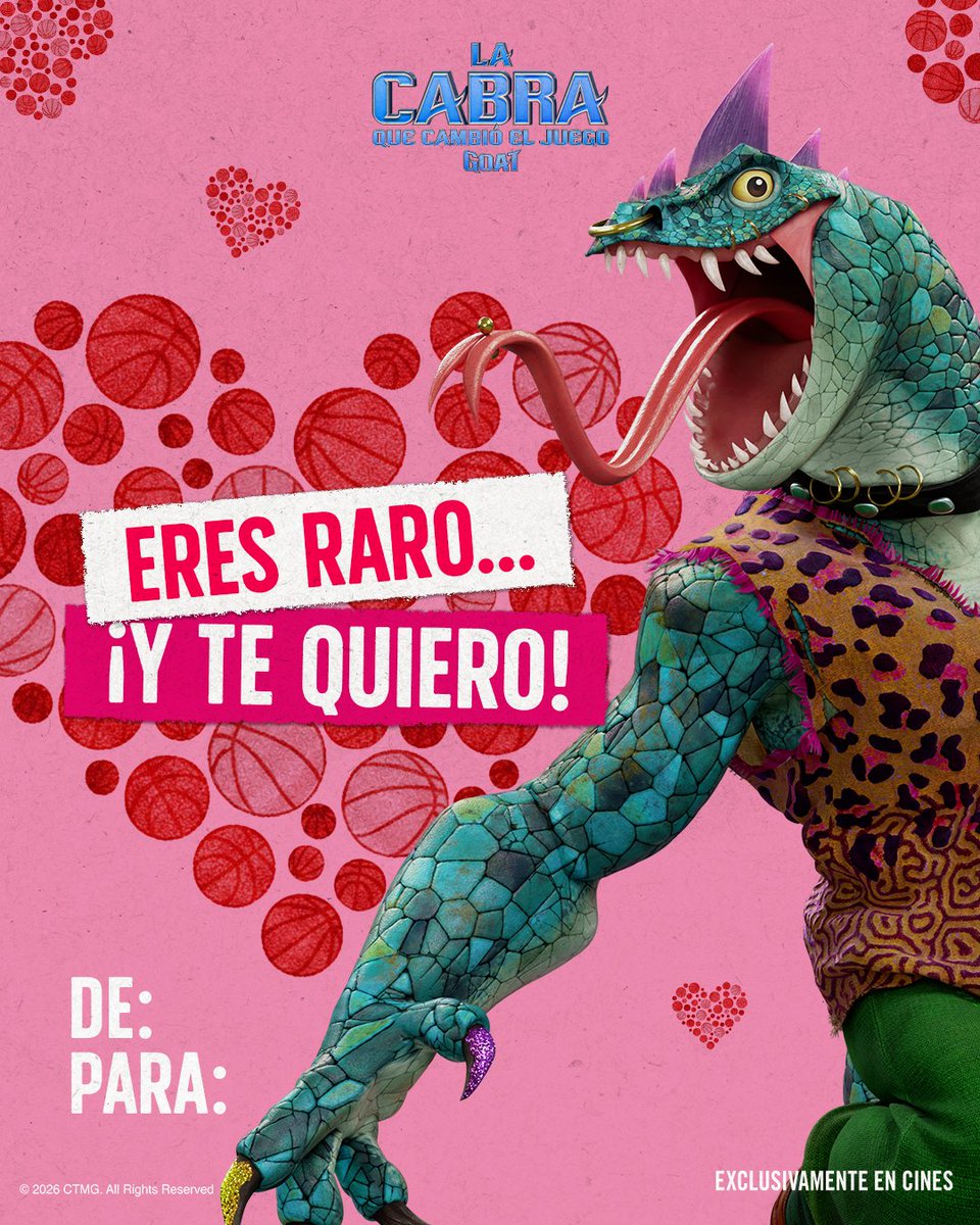 SonyPicturesMX's tweet image. ¿Necesitas una tarjeta de San Valentín para tu amorcito? No te preocupes, aquí te ayudamos. 💌✨
No te pierdas este San Valentín #LaCabraQueCambióElJuego – GOAT. 🐐 AHORA, exclusi-baaaaah-mente en cines.