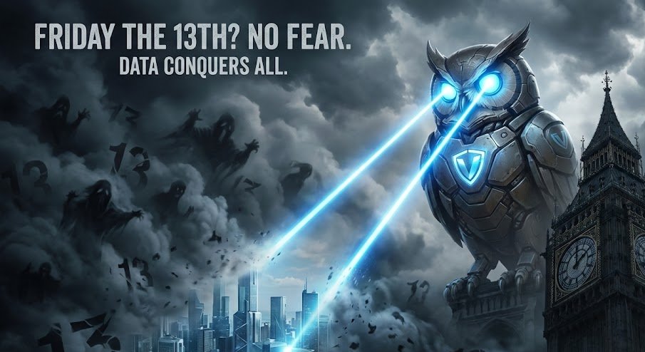 AI_VANT's tweet image. Friday the 13th? No need to fear. 👻

Superstition relies on luck. VANTAGE relies on data. While others panic, we analyze. Keep your portfolio safe from nightmares. 🛡️🦉
#VANTAGE #DataOverLuck #SmartTrading #FridayThe13th