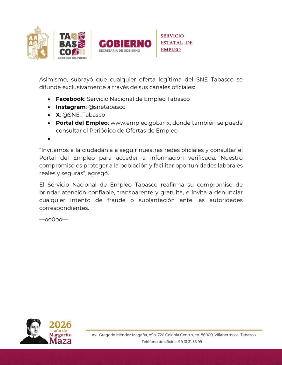 #BoletínDePrensa

¡Atención buscadores (as) de empleo! 

El #SNET alerta a la población sobre ofertas de empleo falsas y exhorta a verificar información en canales oficiales. 

Más información 👇🏻