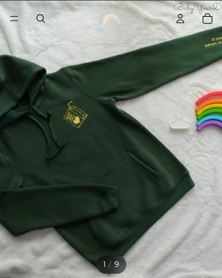 I just ordered another Dumb Baby Juice hoodie from <a href="/BabyYourDoll/">BabyYourDoll</a> to replace the one I lost in Wisconsin, expect this one is forest green with golden yellow embroidery (cuz go pack go!) and it'll say "Mommy" instead of "Daddy" on the sleeve :333 so essited ^^