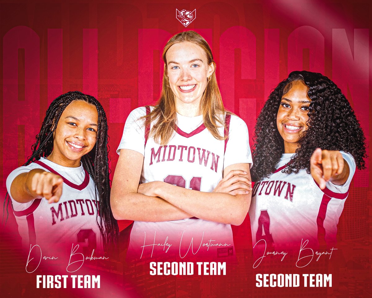 MidtownGirlsBB's tweet photo. Congratulations To Our Three Midtown Captains Who Earned All-Region 4-AAAA Honors.  They Have Been The Driving Force Behind This Year's Team.⚔️🔥🏀  

➡️ @DevinBockman3  1st Team All-Region
➡️ @HaileyWortmann  2nd Team All-Region
➡️ @JourneyBryant27  2nd Team All-Region https://t.co/Uk3EVyL6aZ