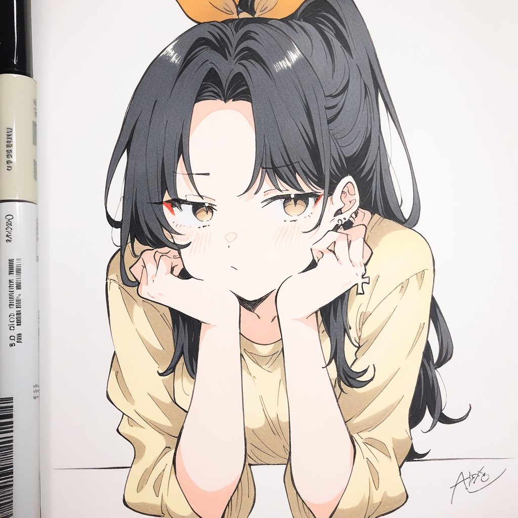 おはようございます。萌香です。
スケブ風スタイルの私と朱音ちゃんと桔梗ちゃんです♪
#DaysAI 
#AIイラスト 
#AIart