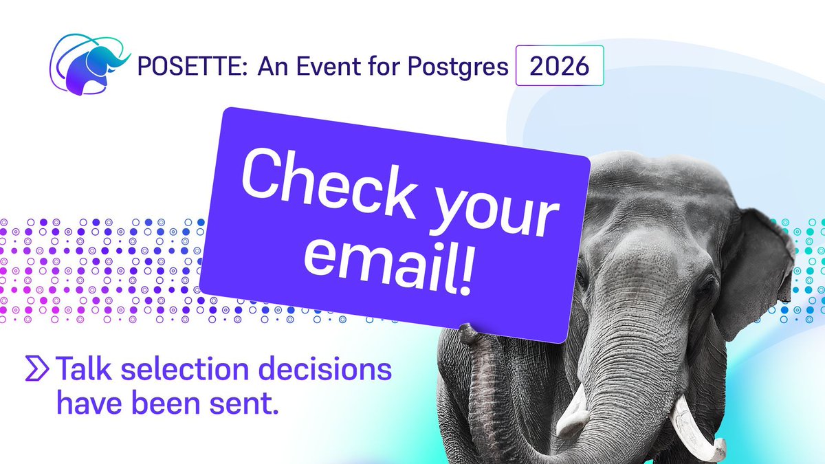 POSETTE: An Event for Postgres 🌟 🎥 #PosetteConf tweet media