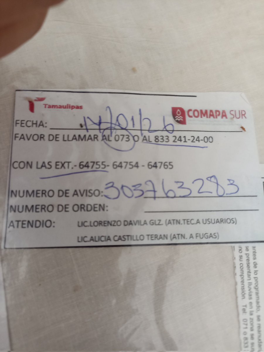 CHEEFFII's tweet photo. @Comapa_Sur Favor de atender este reporte desde el 14 de enero 2026 se levantó se acudido a oficinas y llamado varias veces y dicen que lo pasarán a urgentes https://t.co/dWrkqZiFhU