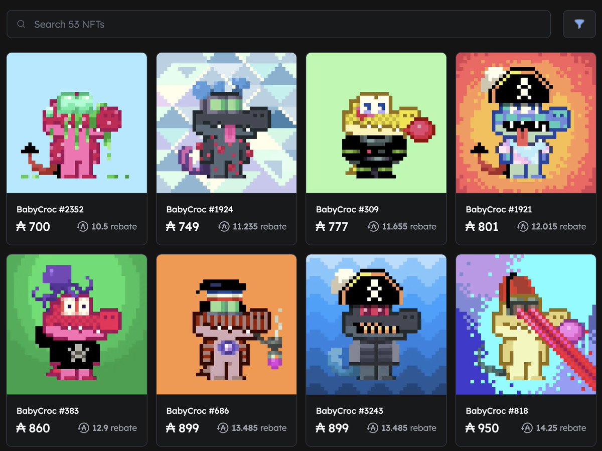 Floors are super thin for <a href="/CryptoCrocsClub/">Crocs Club</a> babies. As the amount listed further reduces the prices will rise‼️

Very few people will be able to own a croc family &amp; enjoy the 75 <a href="/uexcoin/">UEX Coin</a> bonus‼️🐊🫰💰🤯🫰 

x.com/wildblueyondu/…