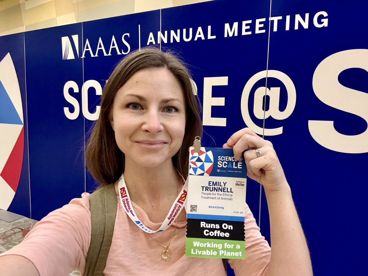 ERoseEngland's tweet photo. Here at the #AAASmtg in Phoenix! 

Excited to connect and re-connect with my #SciPol peers. 

So much happened in 2025 for those of us working to modernize biomedical research away from animal use. Go hear my colleague Gabby Vidaurre, PhD talk about it on Saturday at the Expo Stage during the 2:30-3:30 postdoc talks! 

Shout out to Earth Plant Based Cuisine on Grand Ave for the delicious vegan tacos and milkshake! 

@aaas #AAAS2026 #sciencepolicy