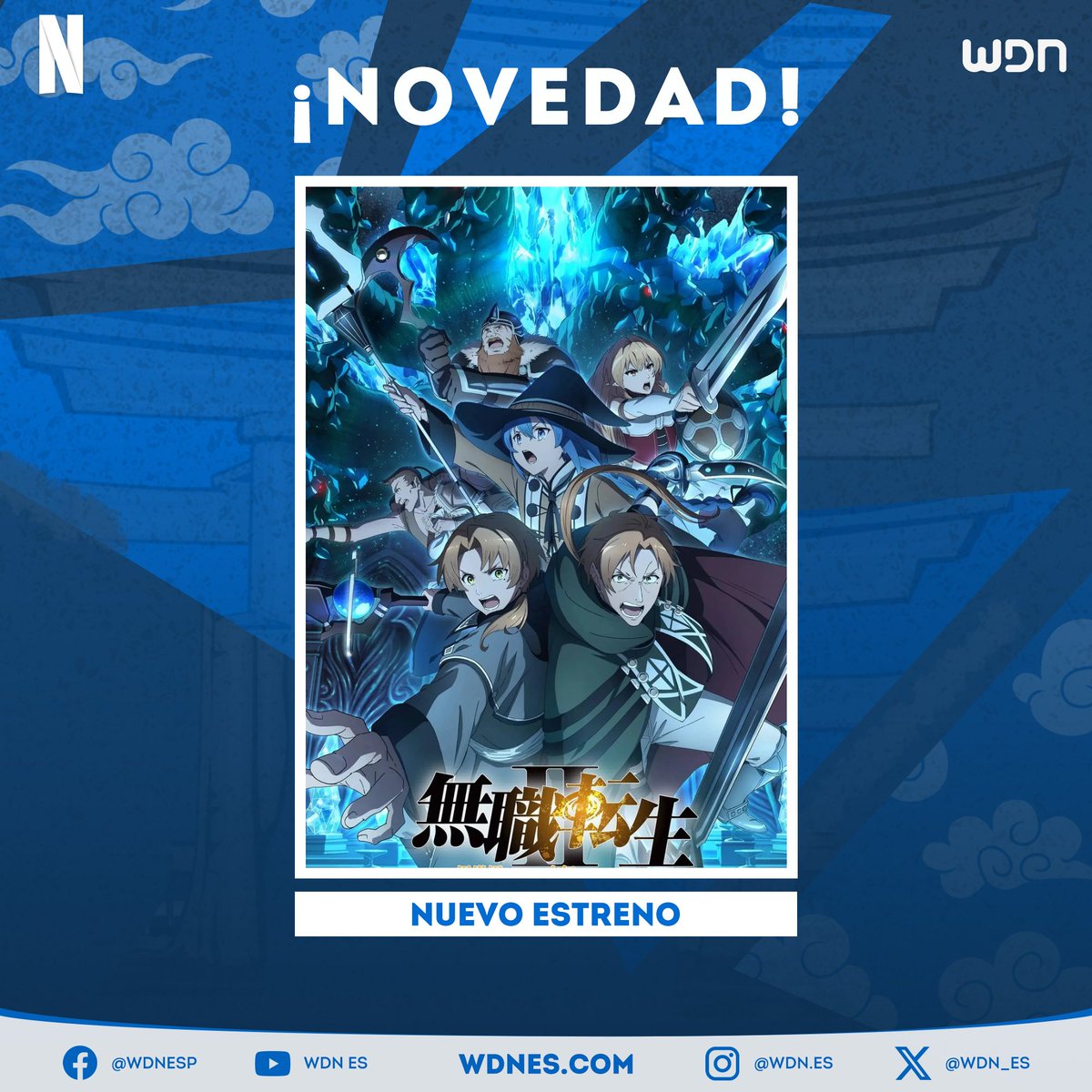 📺 | Anime
El anime "Mushoku Tensei: Jobless Reincarnation" llegará próximamente a Netflix Latinoamérica. Vía (<a href="/netflix_portal/">Portal Netflix | Fan Account</a>).
#doblaje #Anime  #Netflix #MushokuTensei