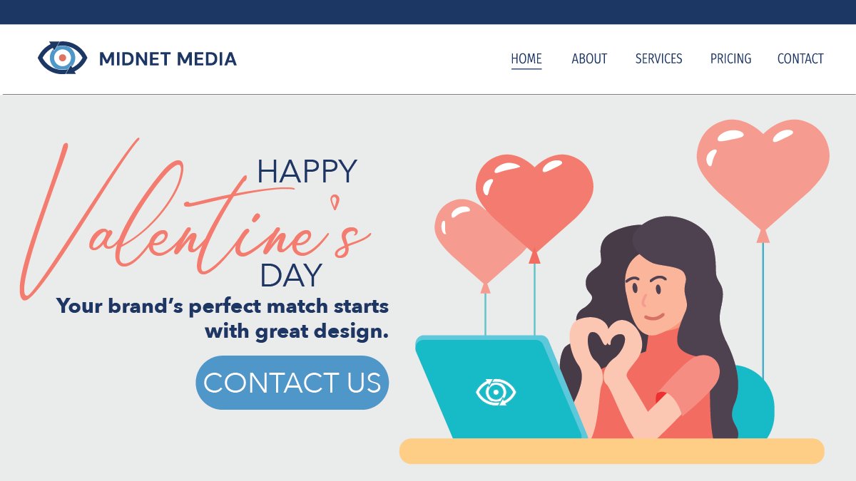 MidnetMedia's tweet photo. Designing brands we love. ❤️💻 Let’s make something beautiful together this Valentine’s Day! https://t.co/vIoiuneHqb