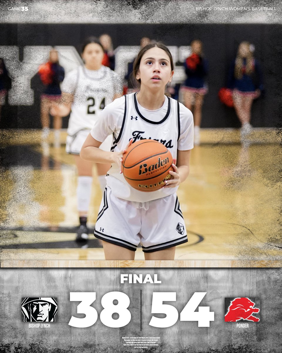 Friars fall to Ponder in our playoff tune-up game.

#𝐆𝐨𝐅𝐫𝐢𝐚𝐫𝐬 // #𝐌𝐢𝐬𝐬𝐢𝐨𝐧𝐓𝐫𝐚𝐝𝐢𝐭𝐢𝐨𝐧