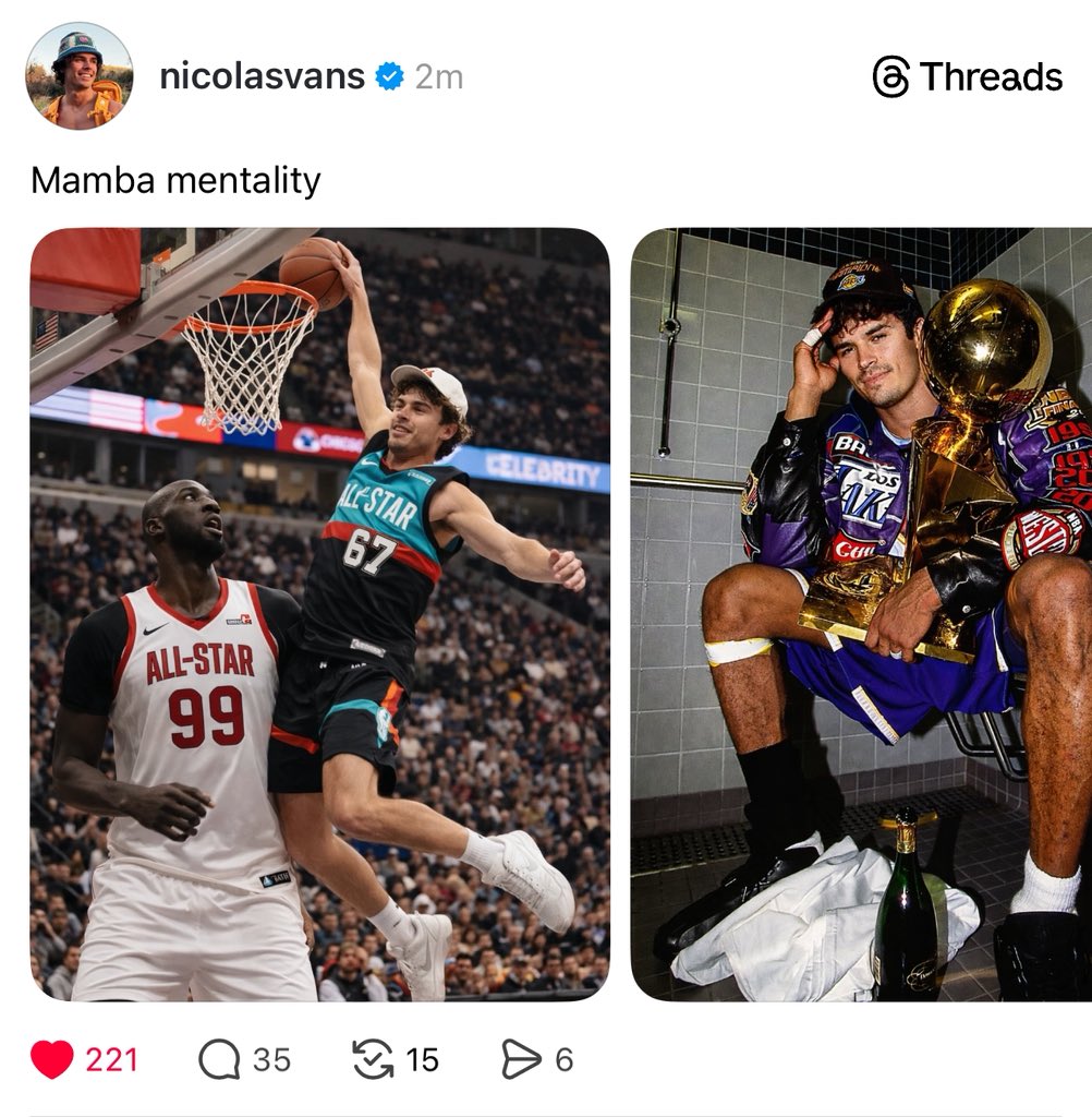 nicvansinfo's tweet photo. Nic shared these photos on Threads ahead of his NBA Celebrity All Star game debut tomorrow night! https://t.co/hMFBE9BogE