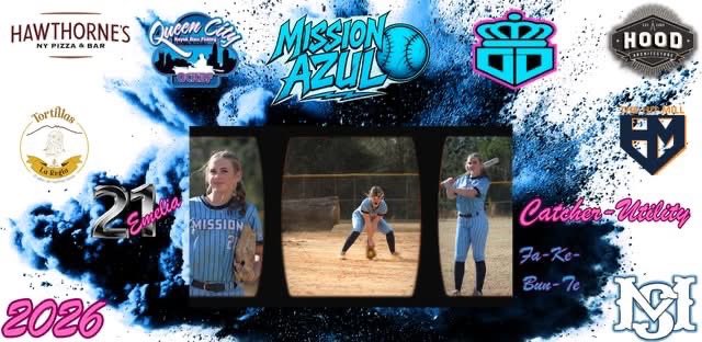 Mission_Azul's tweet photo. 🚨 Player Intro 🚨
Emelia Shapiro (2030) is bringing the heat and the hustle as one of our catcher/utility players. She is quick behind the plate, fearless in the box, and always locked in. Big energy, big plays, and ready to own the field in 2026! 💥🥎 https://t.co/B56UEyzYCd