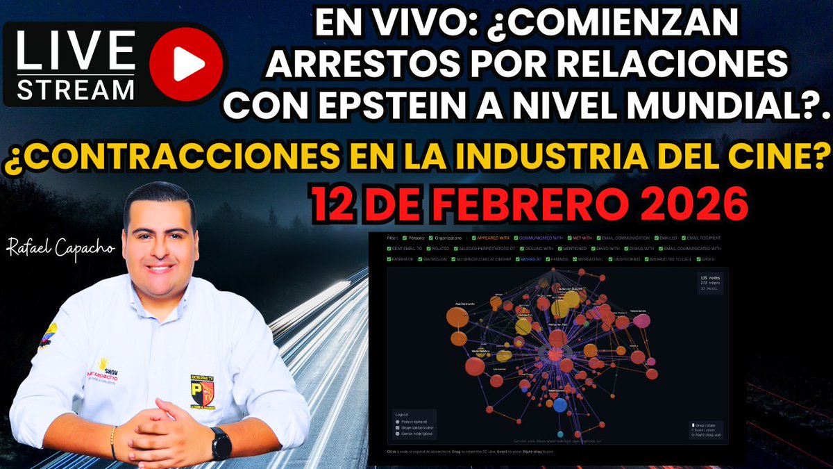 ¿PRIMEROS ARRESTOS POR RELACIÓN CON EPSTEIN?, ¿TEMOR EN EL CINE, MUSICA,... youtube.com/live/Jx83Aq2u-… a través de <a href="/YouTube/">YouTube</a>