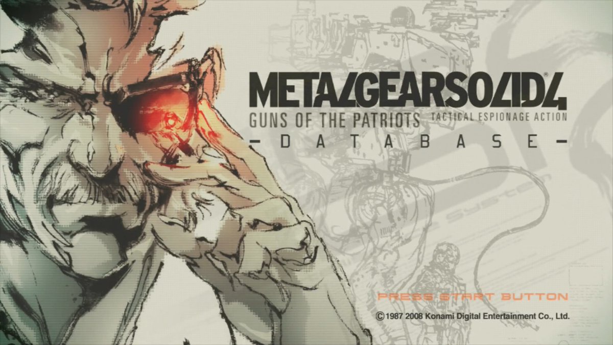 Looks like the METAL GEAR SOLID 4 DATABASE will be making a return ...