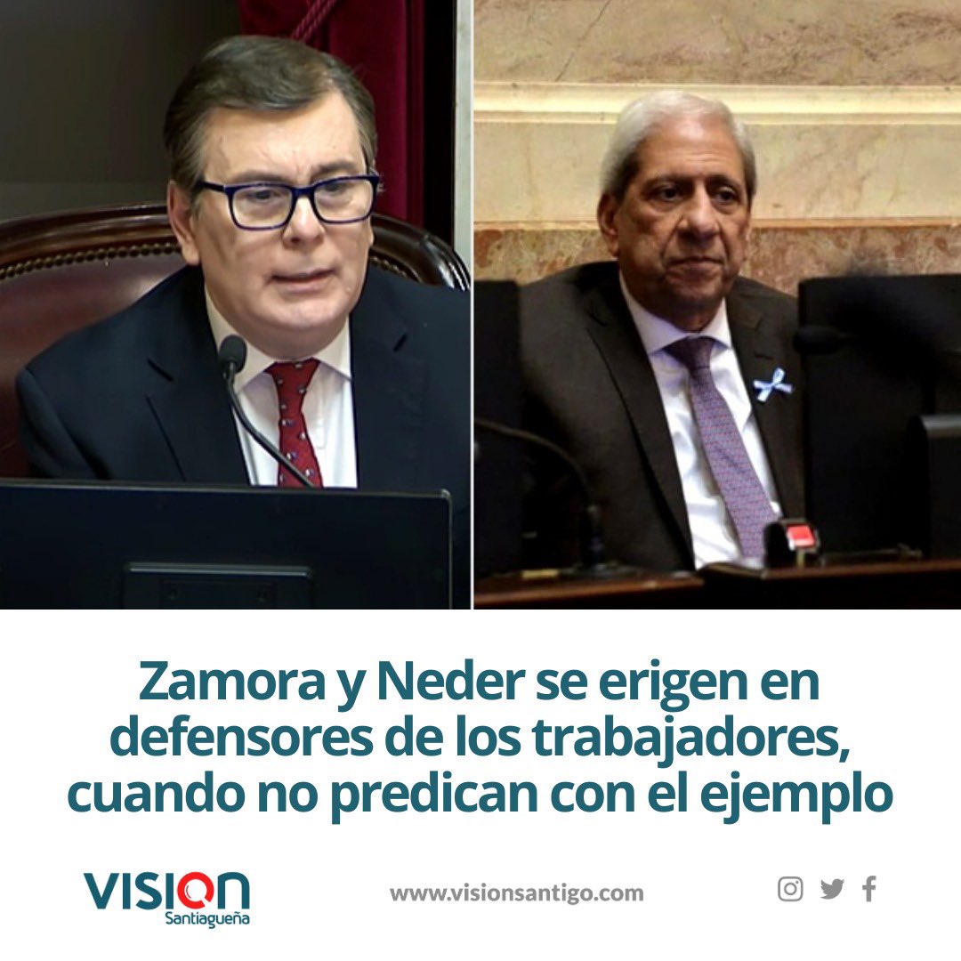 VisionSantiago's tweet photo. Tras un rechazo tibio a la reforma laboral en el Senado, Zamora y Neder intentan mostrarse como garantes de derechos. Pero la realidad santiagueña expone salarios deprimidos, precarización estructural y una gestión que dista mucho del discurso.
https://t.co/MletEzeR2h https://t.co/wsRtgTrWz4