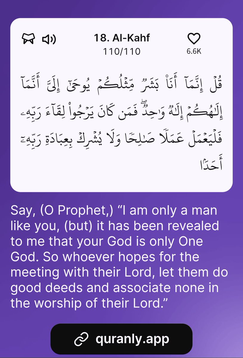 Al_quraan114's tweet photo. -Al Qur’aan {18:110}

Download the Quranly App https://t.co/1f7sDiUgey