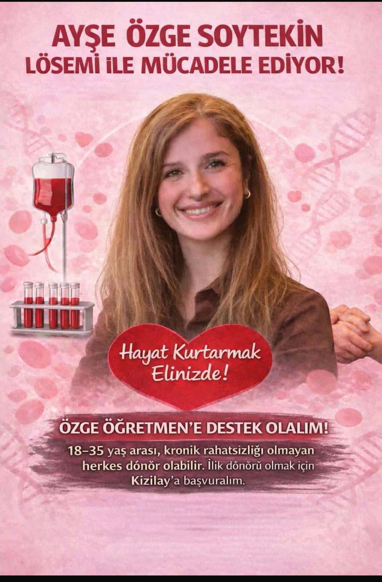 2 çocuğu olan 38 yaşındaki Matematik Öğretmeni arkadaşımız için donör aranıyor. 
Kızılay’a başvurabilirsiniz… Bunu paylaşarak destek olabilirsiniz…