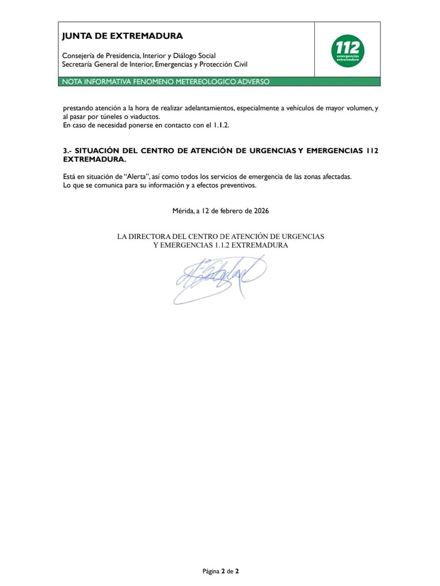 13/02. Alerta amarilla en Extremadura. <a href="/SIEMPREGARCIAZ/">GARCIAZ</a>
