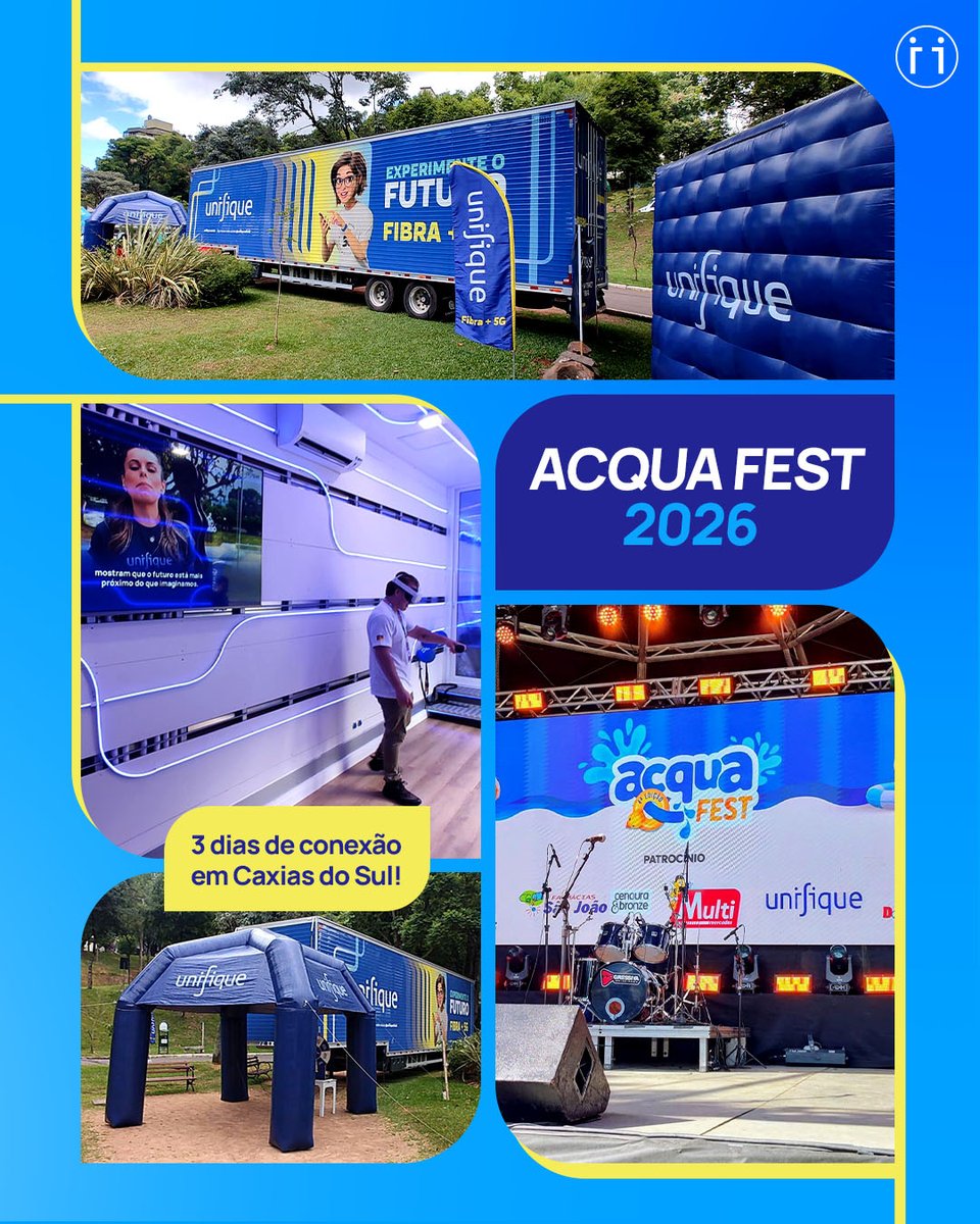 Foram 3 dias intensos no Aqua Fest, em Caxias do Sul. 💙
Estivemos presentes levando conexão ao público, garantindo internet de qualidade durante todo o evento e marcando presença com a nossa carreta no local.🚀