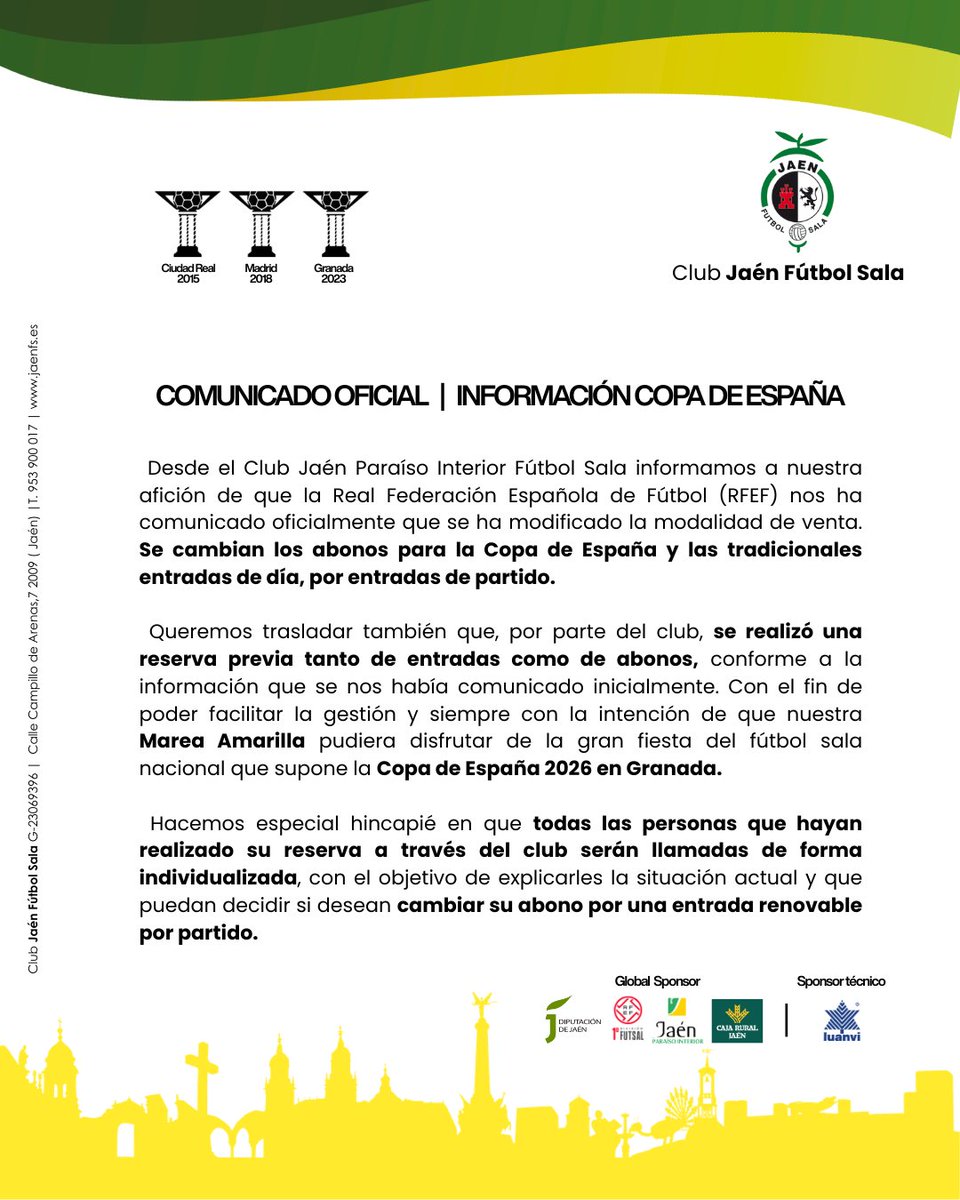 18pulpo's tweet photo. @JorgeCuadrosM @PacoSedano28 Comunicado oficial de Jaén.... https://t.co/Qbr3dtoiAQ