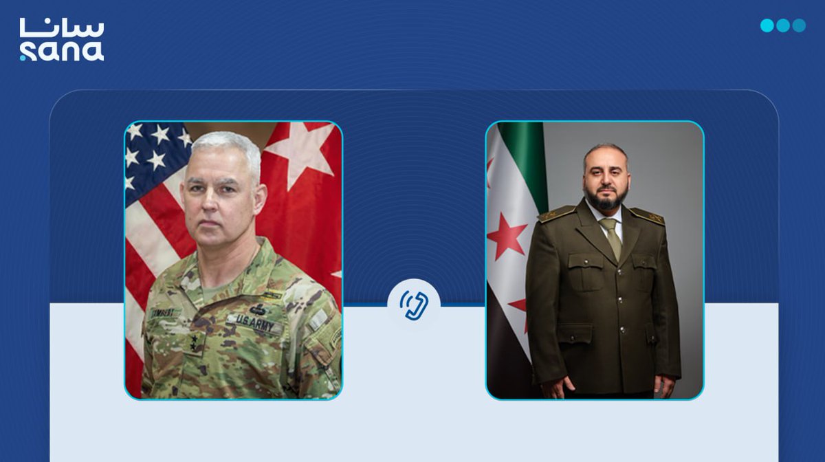 SANAEnOfficial's tweet photo. Phone call between Defense Minister and Lambert on al-Tanf base handover
#OperationInherentResolve
https://t.co/fcW3QMfuTa https://t.co/JgQxPyAajy