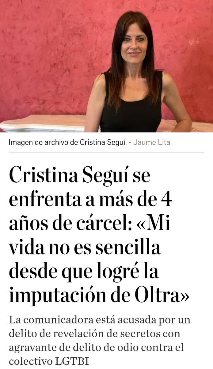 Ojalá siga siendo así en una celda Cristina.