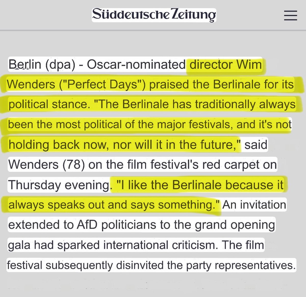 Total meltdown at one of the world’s most prestigious film festivals after a reporter asks the judges why they’ve stayed silent on Gaza while attacking Russia and Iran.

Noting that the Berlinale festival is sponsored by the German government (a “main funder” of “the genocide in