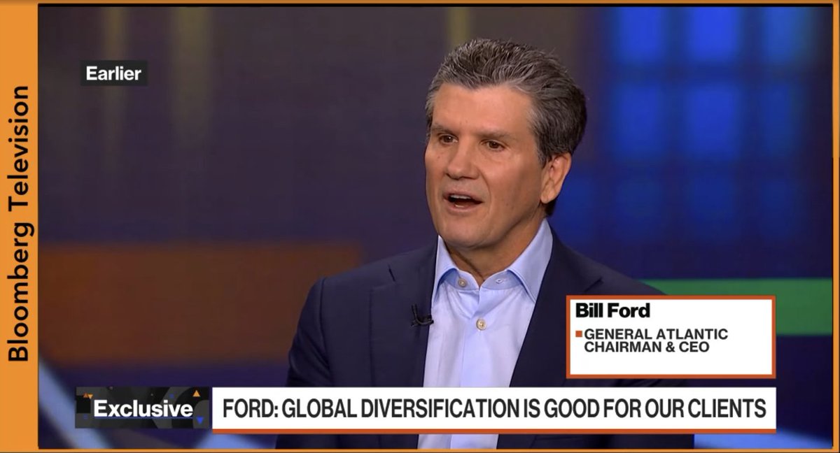 generalatlantic's tweet image. Bill Ford, Chairman and CEO of General Atlantic, recently joined @Bloomberg Television to share his perspectives on navigating disruption in today’s increasingly dynamic investing environment.

bloomberg.com/news/videos/20…