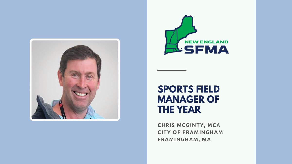 NE_STMA's tweet photo. Congratulations to Chris McGinty - Sports Field Manager of the Year.  NE-SFMA members: help us recognize excellence in sports field management at the Mar. 4 Annual Meeting &amp; Lunch in Providence. Sign up today at https://t.co/lIx7MOjjU7. https://t.co/iatKTVKY8J