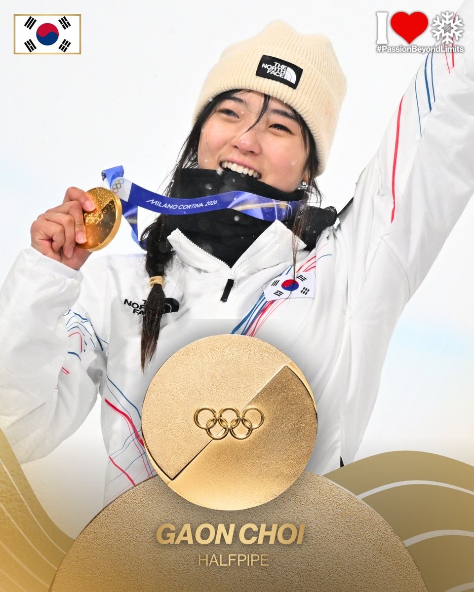 fissnowboard's tweet photo. GAON CHOI 🇰🇷 IS YOUR NEW OLYMPIC HALFPIPE GOLD MEDALLIST 🥇

#fissnowboard #fishalfpipe #milanocortina2026 #olympics #passionbeyondlimits https://t.co/ig7W7WIJSq