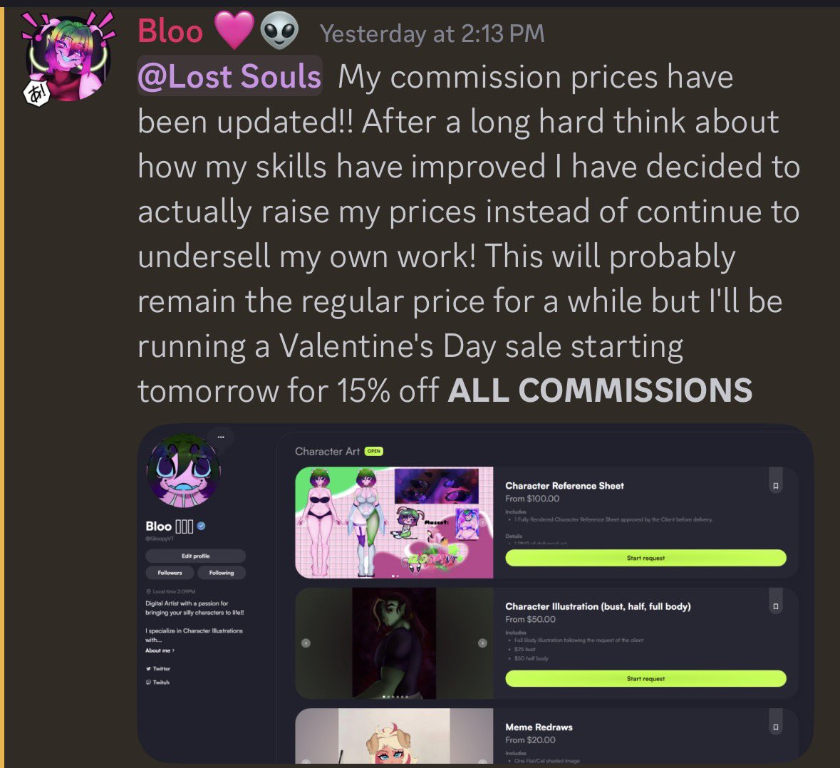 Hello my Goobers!! I’m currently running a Valentines Day sale on my veegen!!!

Also now that I’m verified what other services would you like to see me offer? Maybe a YCH or Eye banners?

#VGenComm #Vtuber #VTuberAssets