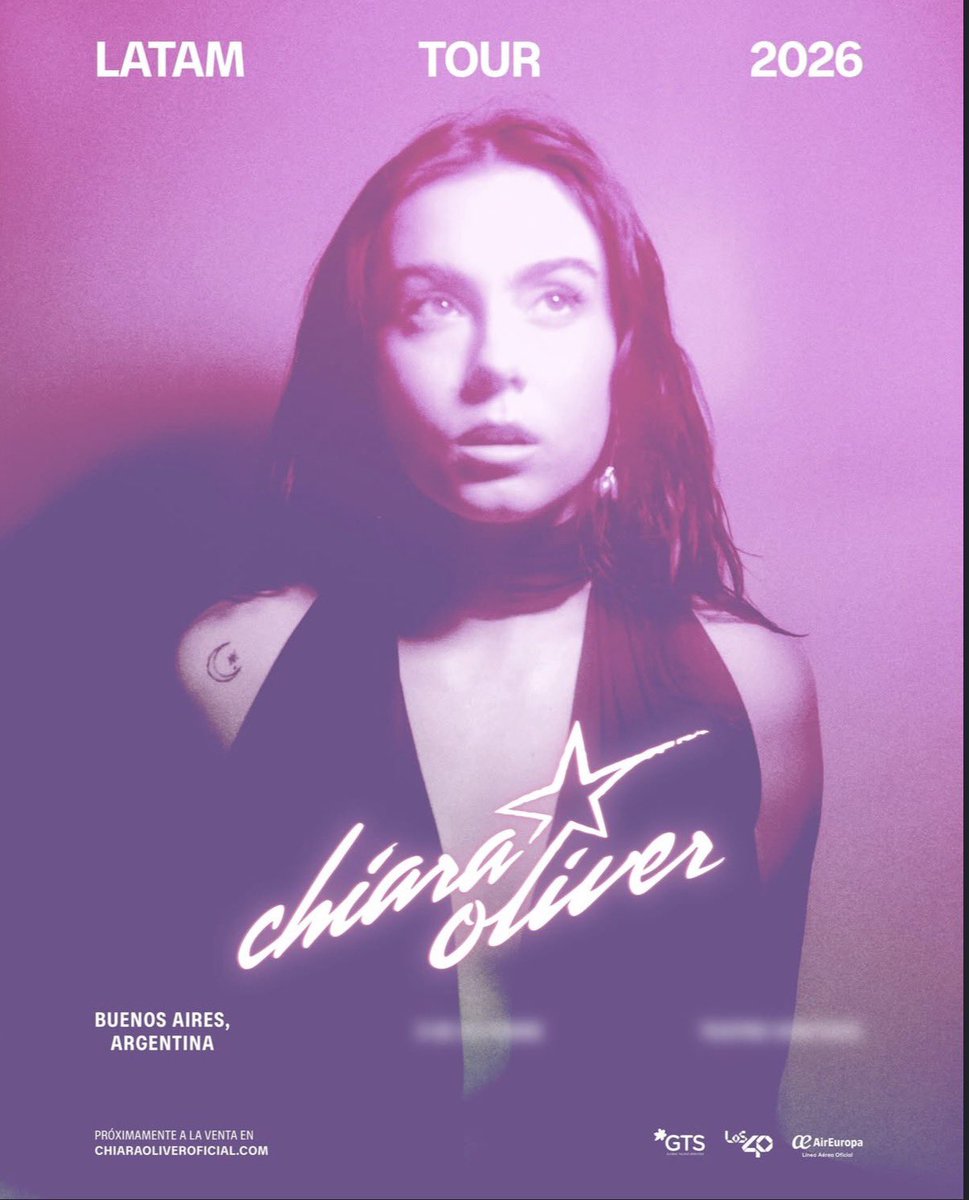 hablando_em's tweet photo. ⭐️LATAM TOUR 2026⭐️

@chiaraoliver vuelve a cruzar el charco confirmando una fecha: Buenos Aires para este 2026🤩

2026 suena magnífico para la menorquina:

💿Su primer álbum en camino
🌍Primeras fechas por Europa confirmadas Dublín, Londres y París https://t.co/HgEG3ubpUb