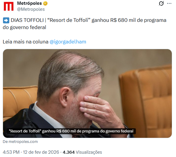 0C0RV0's tweet photo. Existe dias bons, dias ruins, dias péssimos e Dias Toffoli https://t.co/ISNPfl1DnV