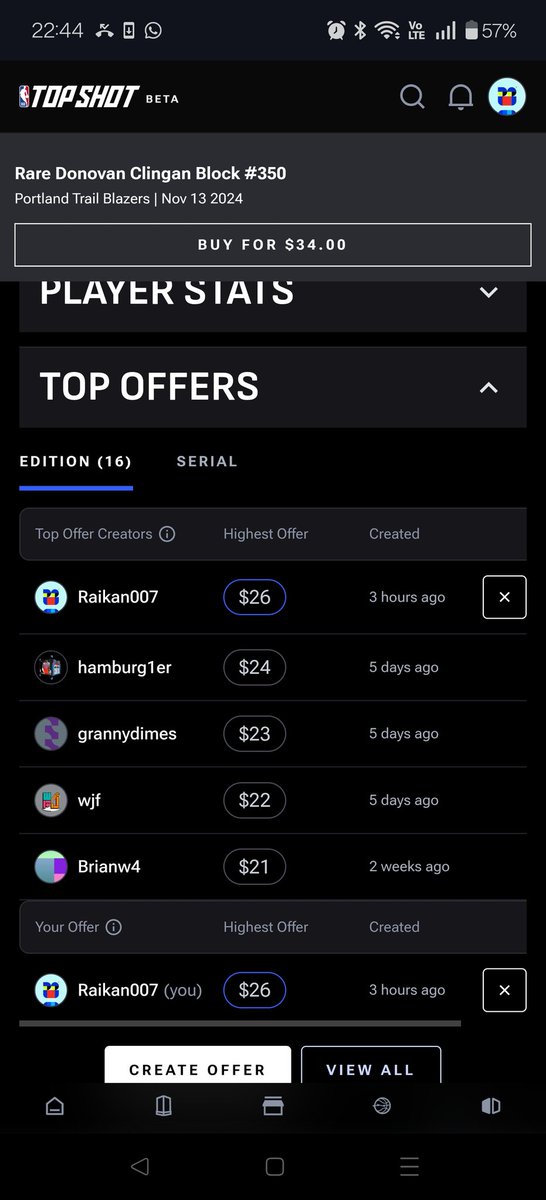 Raikan007's tweet photo. Why do people still accept GPH offers over a real collector for just $1
Make it make sense FFS 👎
It's soooo frustrating
Immediately listed for sale as well 😤
I need & want a Clingan rare
#nbatopshot #gph #ooohmanthatpissesmeoff https://t.co/veysnaBoS6