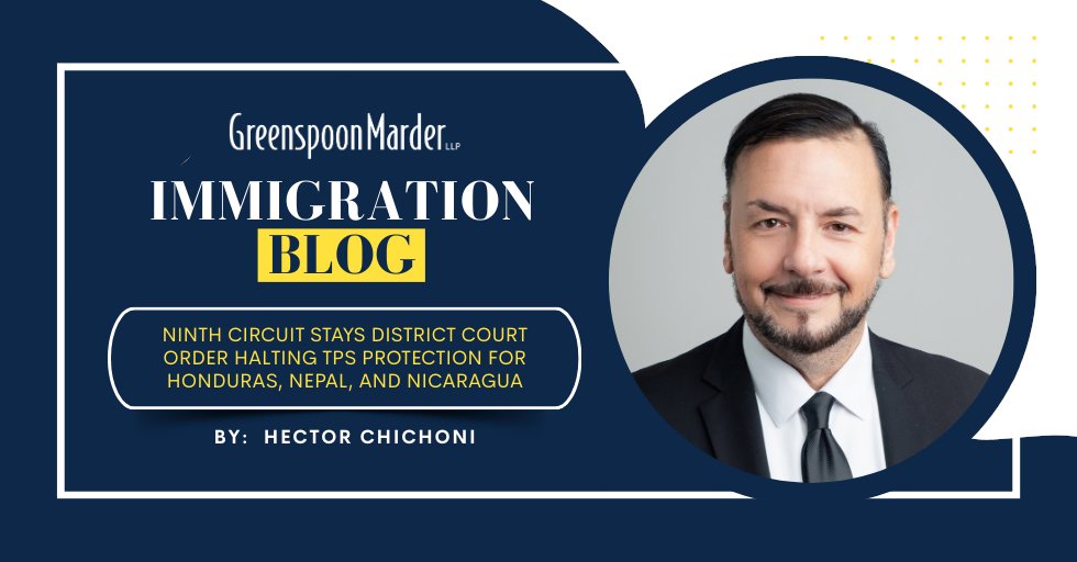 GMLaw_Tweets's tweet image. Ninth Circuit issues emergency stay, allowing DHS to end TPS for Honduras, Nepal &amp;amp; Nicaragua—impacting 60,000+ people. The lower court’s block is paused as the appeal continues. More from Hector Chichoni: ow.ly/C2Xg50YcYsv 

#ImmigrationLaw #TPS #LegalUpdate