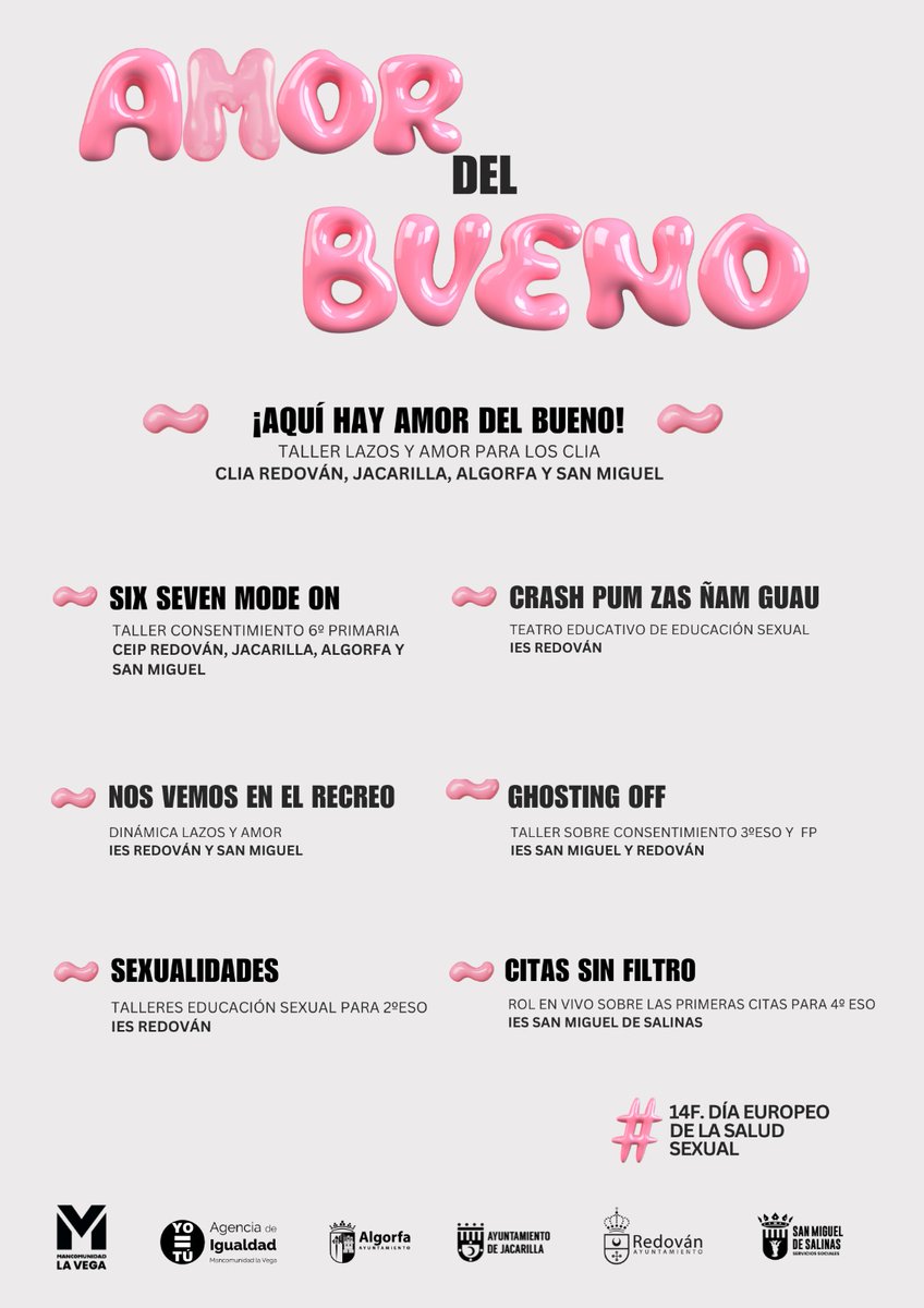 💛 FEBRERO, el MES DEL BUEN AMOR🎯 hablaremos de sexualidad, consentimiento y relaciones saludables basadas en el respeto, la igualdad y el buen trato con nuestros adolescentes. Reivindicamos un amor que no duele, no limita y no controla. Deja tu mensaje en el 💛de tu pueblo.