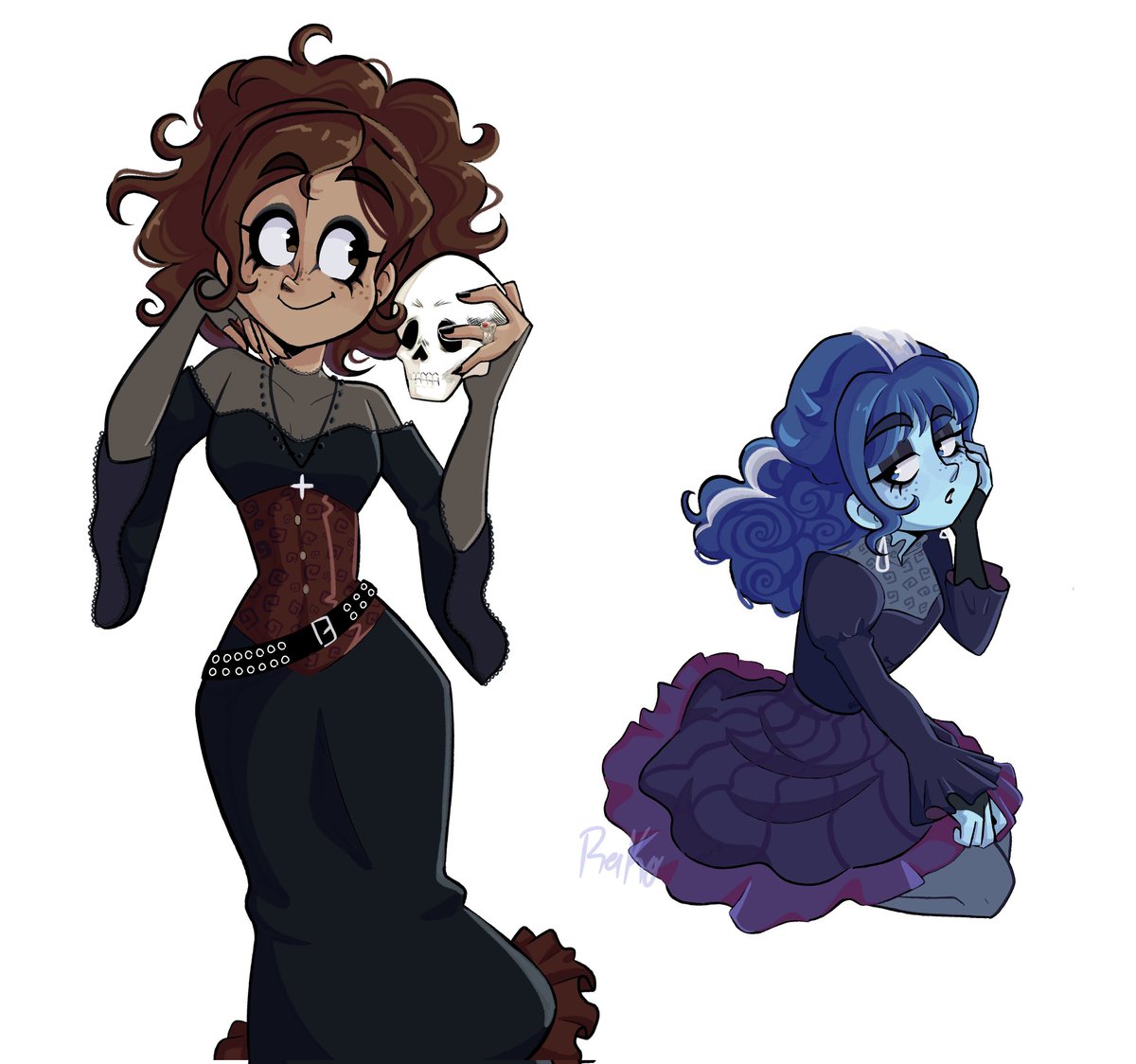 Blitzo_Kinnie0's tweet photo. Tengo la necesidad de goth-ificar a cualquier personaje al que esté obsesionada 👎 Ahora le tocó a la patrona 

#Frankelda #SoyFrankelda #Frankeldabookofspooks https://t.co/CqT8aCgpt0