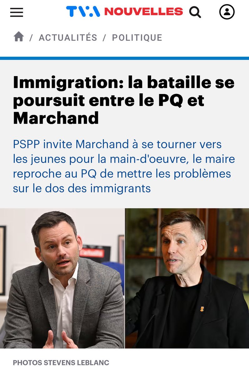 pascalpparadis's tweet photo. Jamais le Parti Québécois ou Paul St-Pierre Plamondon n’ont «mis sur le dos des immigrants» tous nos problèmes, et jamais ils ne le feront. Le PQ propose un modèle d’immigration viable tant pour les personnes immigrantes que pour le Québec. On n’arrivera à ce modèle viable que si on met fin aux politiques migratoires qui sont motivées par l’idéologie avant tout. 

Sur les causes de la crise du logement, du recul du français et des difficultés dans nos services publics, le maire Marchand explique que les causes sont multiples mais semble croire qu’il ne faudrait pas faire de lien avec l’explosion des seuils d’immigration qui a fait passer le nombre d’immigrants temporaires sur le territoire de 100 000 à 600 000 en seulement sept ans. Or, les études sont nombreuses et très claires: il est vrai que plusieurs facteurs sont en jeu, ce que le PQ a lui-même toujours affirmé, mais la cause prépondérante de la crise du logement est l’augmentation soudaine de notre démographie, augmentation qui joue également un rôle marqué dans le recul du français et des services. 

Face à ces défis, le Parti Québécois ne blâme pas les immigrants, il ne l’a jamais fait, mais exige un diagnostic et des changements dans nos politiques publiques en immigration. Justin Trudeau a pendant plusieurs années distribué les leçons de vertu et de supériorité morale sur l’immigration. Les politiques en immigration de ce dernier sont aujourd’hui complètement désavouées par tout le monde, y compris le Parti libéral du Canada. C’est une preuve éclatante de l’importance d’un débat fondé sur les faits et sur les idées.