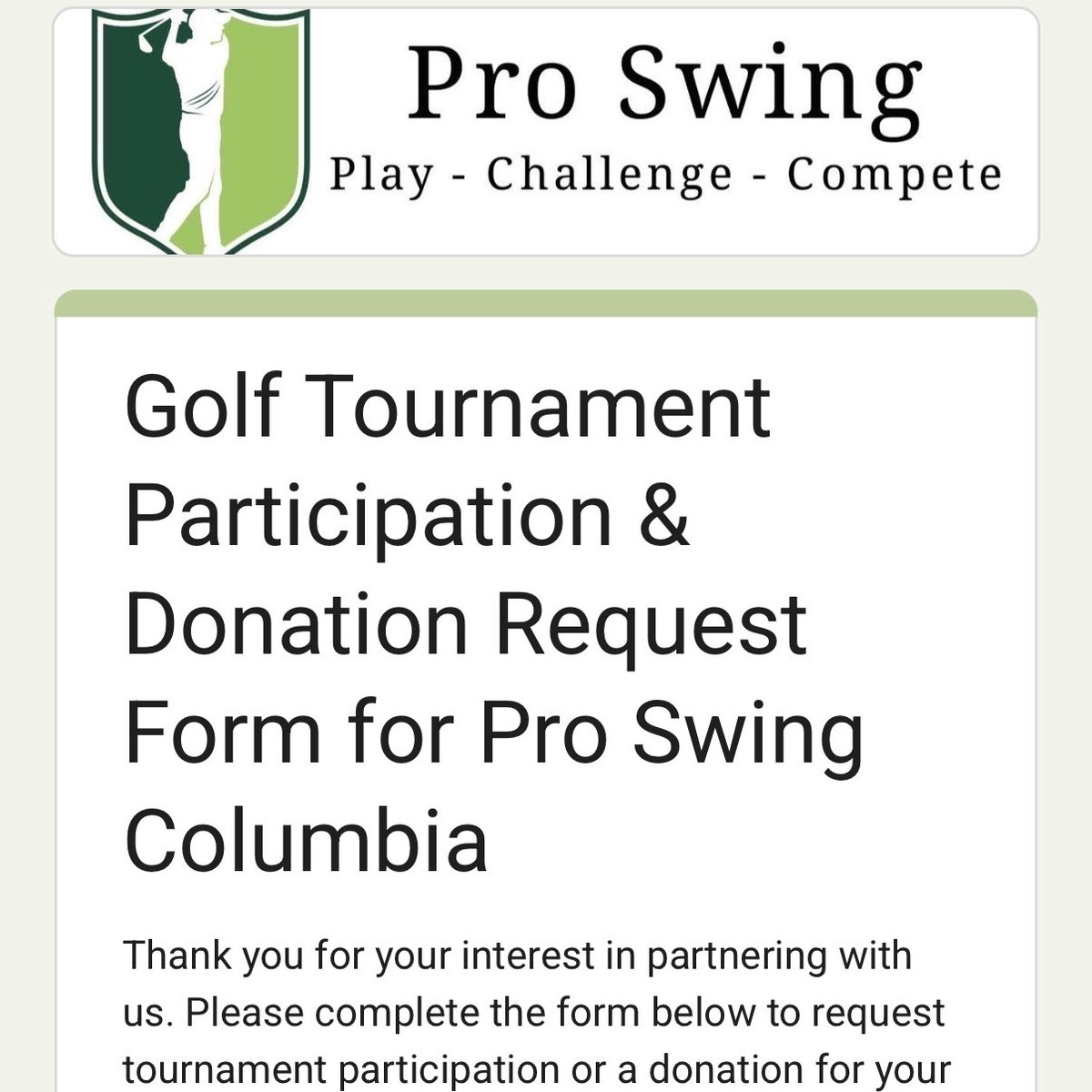 proswingcola's tweet photo. Hosting a charity golf event?
We’d love to support.
Submit your request here:
https://t.co/pr5XVpVTaa https://t.co/dMOljOdkXy