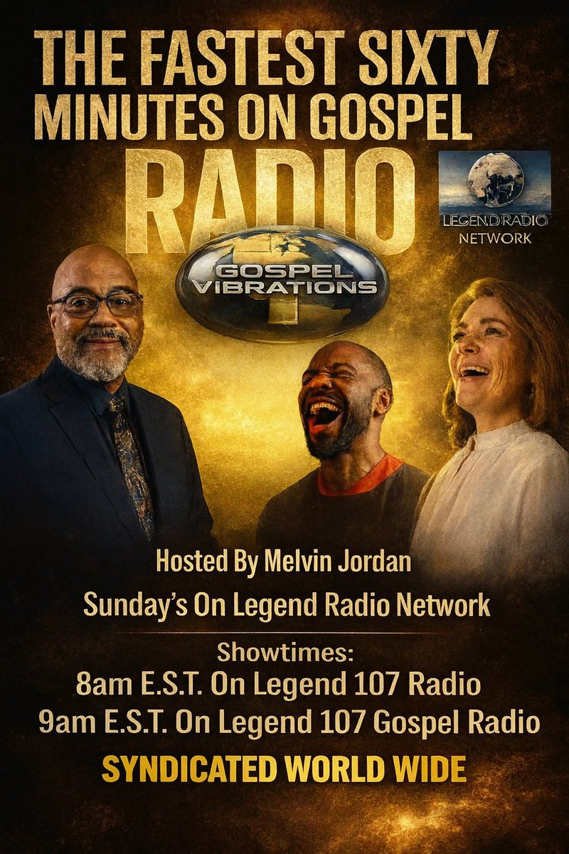 GospelVibrations On #LegendRadioNetwork Sunday
February 15,2026. Hosted By <a href="/melvinjordan71/">MELVIN JORDAN</a>  
Showtimes 
#Legend107Radio 8am EST 
#Legend107Gospel 9am   EST   
Link To Listen : lrnradio.com