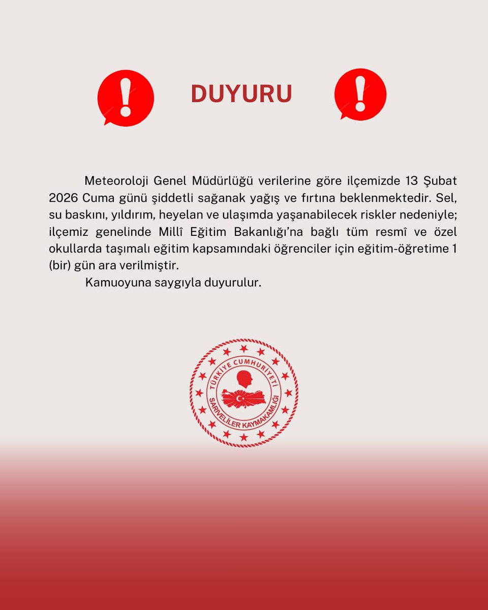 Taşımalı eğitime bir gün ara verildi.