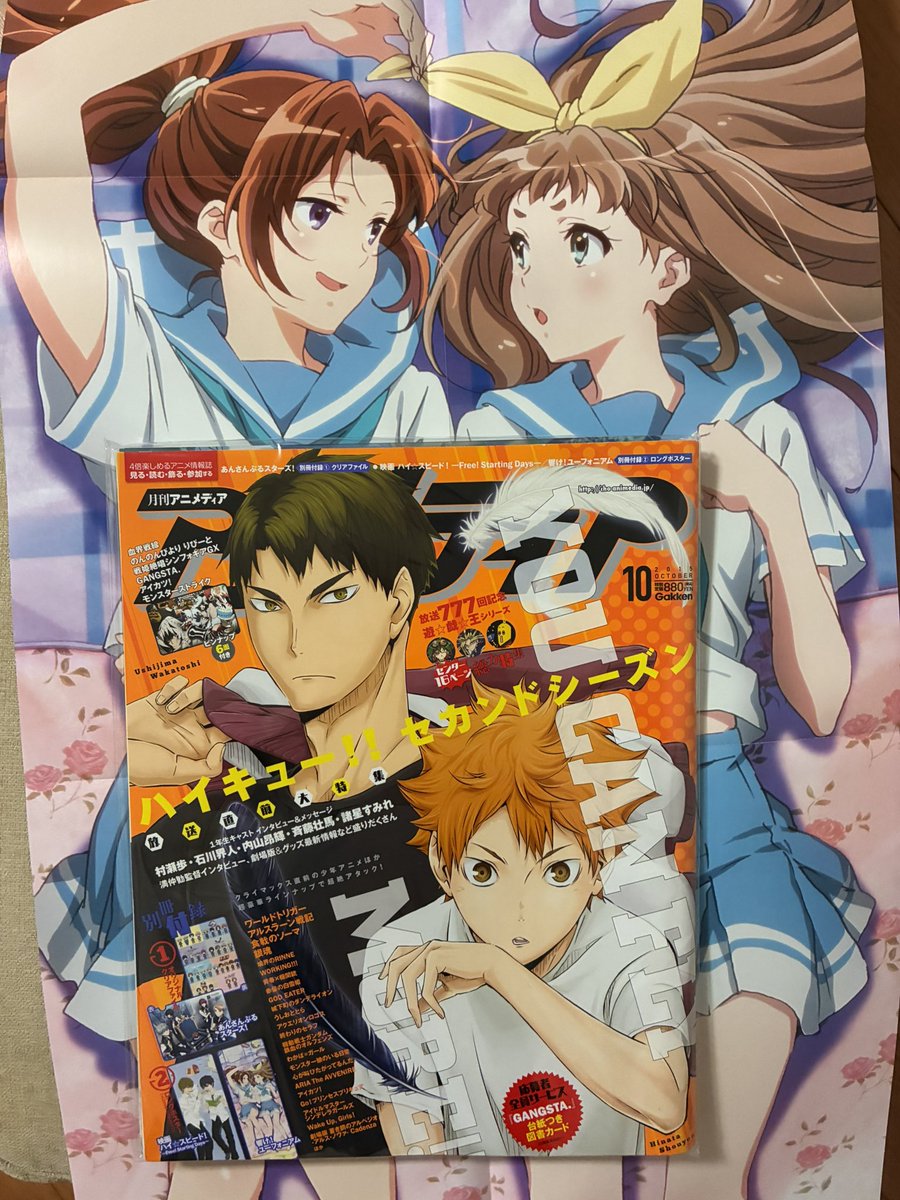 アニメディア 2015年10月号 布ポスターにもなっている なかよし川