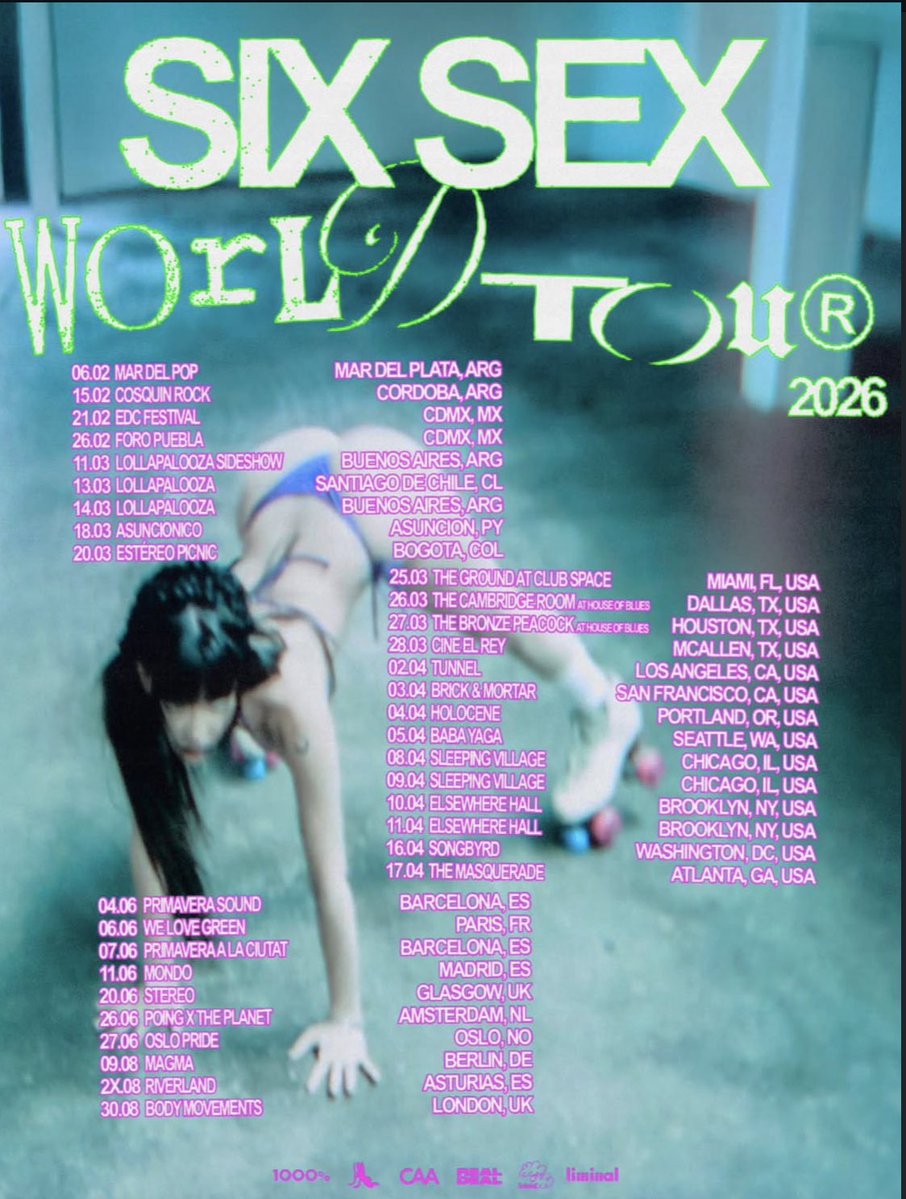 Six Sex anuncia el ‘SIX SEX WORLD TOUR 2026’ 🤍