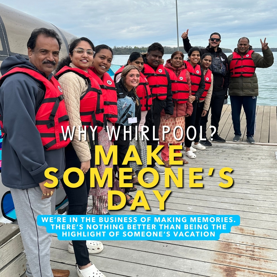 Why work here?

• Work on the river, not behind a desk
• Meet people from all over the world
• Flexible schedules that actually work
• A team that feels like family
• A summer you’ll never forget

🚤 Apply now at whirlpooljet.com/jobs
📅 Don’t wait .. positions fill fast!