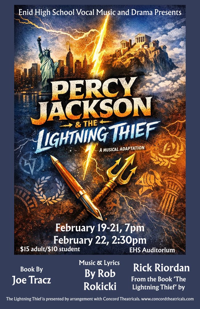 enidhigh580's tweet photo. EHS Presents ‘Percy Jackson &amp; The Lightning Thief’  https://t.co/gL66WyTTCl https://t.co/m02uTwBRiK