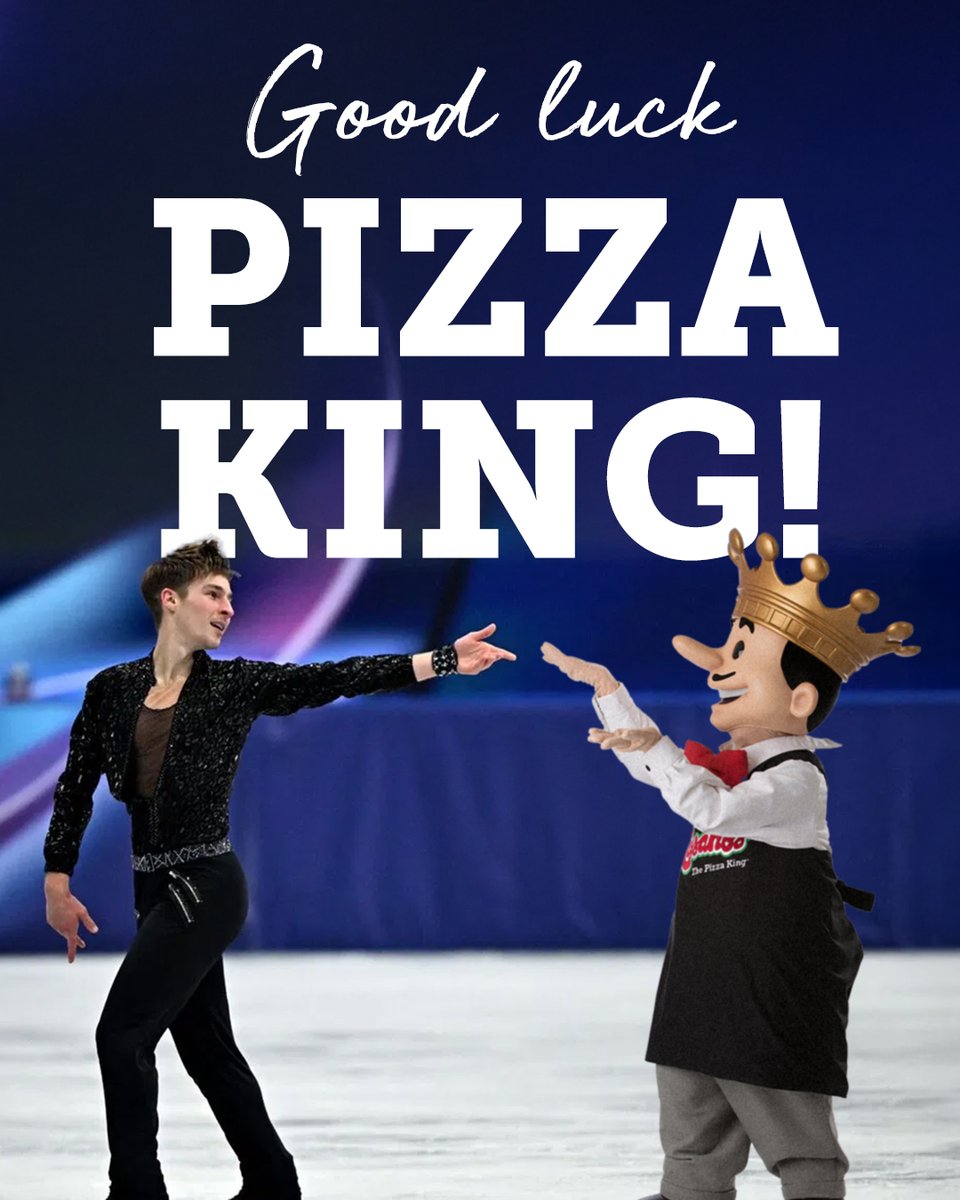 From one Pizza King to another… good luck chasing gold! 🥇🇺🇸

We’re sending all the luck to Team USA’s <a href="/andrewtorg29/">Torg</a> – aka "pizza king" – as he takes the ice for the Olympic free skate tomorrow (2/13) in Italy 🇮🇹⛸️

Skate like a king, Andrew. We'll be rooting for you. 👑🔥