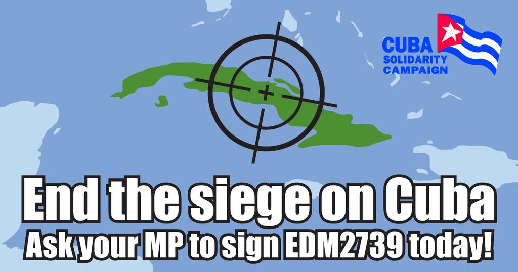 cpsuffolk's tweet photo. Support Cuba! 🤝🇨🇺
Ask your MP to sign EDM 2739: 'New US sanctions on Cuba' ✍️

Email your MP today to demand that the British Government reaffirm their commitment to international law and speak out to prevent a humanitarian crisis in Cuba.

It's easy!
https://t.co/CgjuKtzR4X https://t.co/nBkH4fBlFN