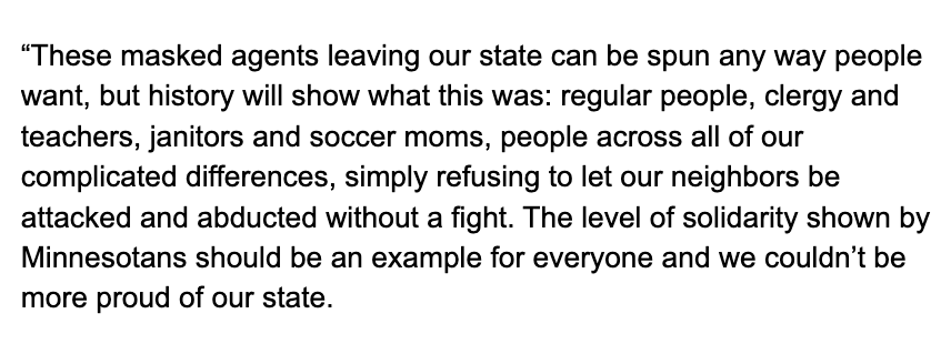 From a statement released today by the ICE Out of Minnesota Coalition.
