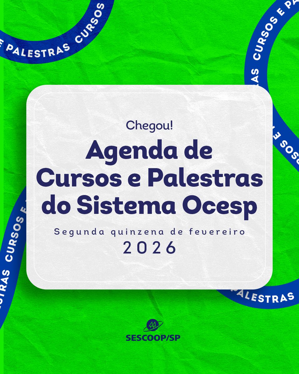 O ano está prestes a começar oficialmente

Depois do Carnaval, acabam as desculpas para não começar os cursos que vão capacitar você e sua cooperativa em 2026.

Veja a grade completa de cursos e inscreva-se em nosso site: sistemaocesp.coop.br/?a=treinamento…